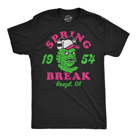 Мужские футболки Crazy Dog T-Shirts, Inc. Mens Funny T Shirts Spring Break 1954 Sarcastic Monster Graphic Novelty Tee For Men - Crazy Dog Men's T Shirt For Summer Vacation Black L