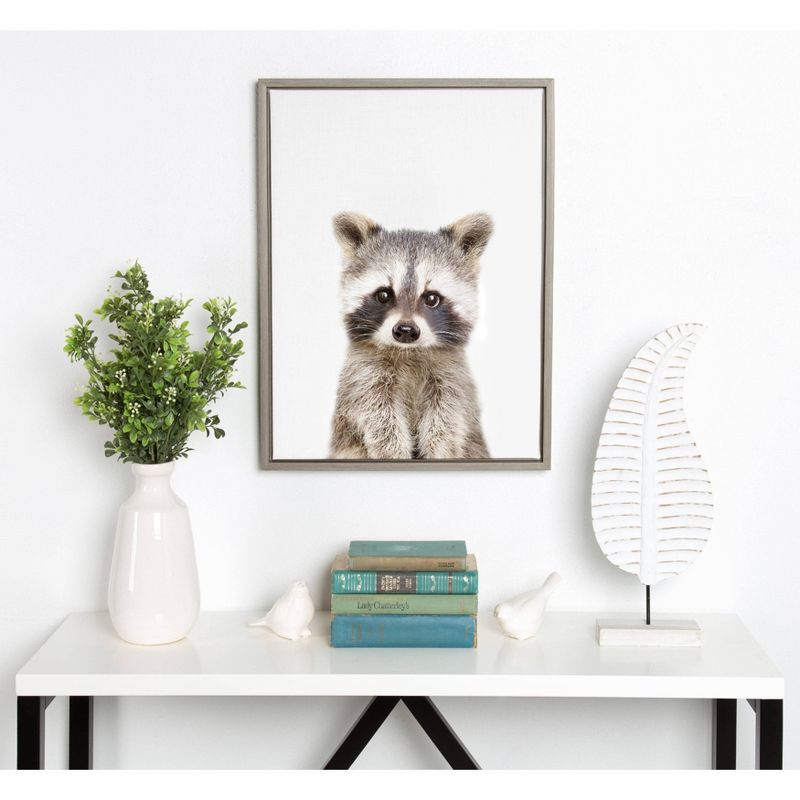 Sylvie Raccoon Framed Canvas by Amy Peterson - Kate and Laurel, 5 of 7