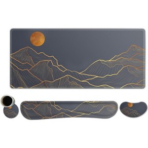 Large Mouse Pad Desk Pad Set, Wrist Rest Support Desk Mat for Keyboard and Mouse, 4PCS 35.4”x15.7 XXL Giant Mouse Pad - 1 of 4