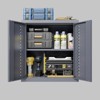 Yukimo 14" Metal Wall-Mounted Garage Cabinet - Floating Tool Storage with Removable Shelves (Gray) - 3 of 4