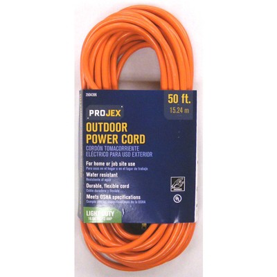 Woods Outdoor 50 Ft. L Orange Extension Cord 16/2 : Target