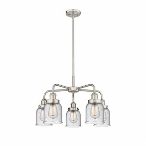 Bell - 5 Light Stem Hung Chandelier In Art Deco Style-14.75 Inches Tall and 23 Inches Wide - 1 of 1