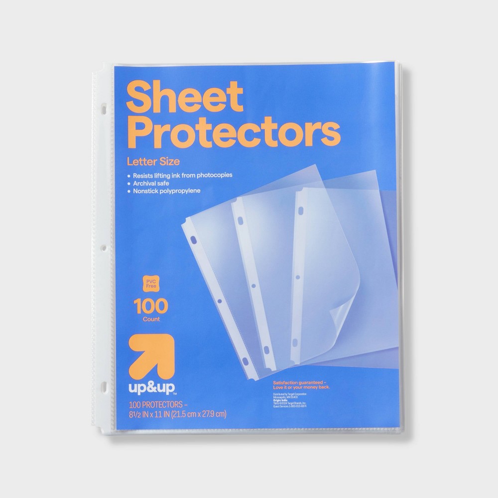 UPC 198850250130 - 100ct Letter Sheet Protectors Clear - up&up ...