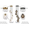 ALOADECOR 5-Light Staircase Modern Chandelier Foyer Pendant With Clear Globe Bubble Glass Accents - 4 of 4
