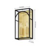 Rennnsan Faureth 13"H Hardwired 2-Light Rectangle Glass Industrial Dimmable Wall Sconce in Gold - 3 of 4