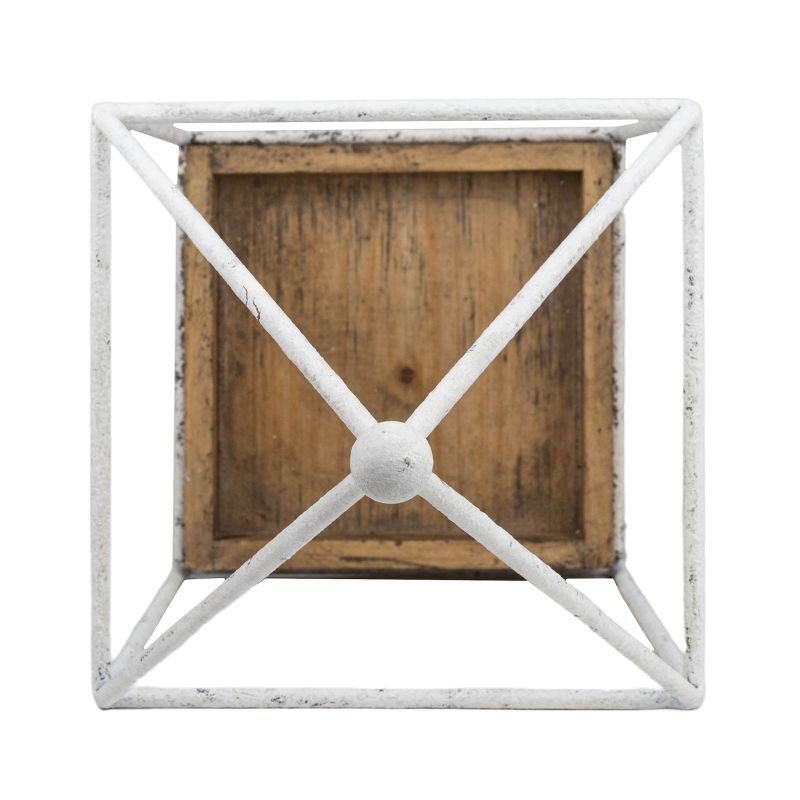 Platform Tray White Metal & Wood - Foreside Home & Garden, 5 of 7