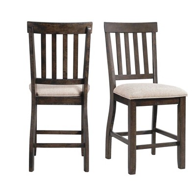 Stanford Slat Counter Height Barstool Brown - Picket House Furnishings