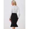 Allegra K Women's Fishtail High Waisted Peplum Midi Bodycon Skirt with Belt - 4 of 4
