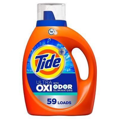 Tide Ultra Oxi HE with Odor Eliminator Liquid Laundry Detergent Soap for Visible and Invisible Dirt