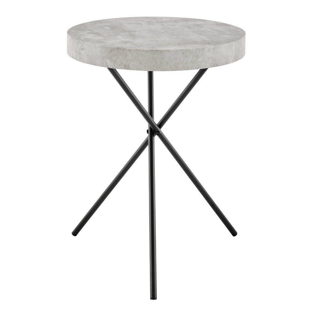 Photos - Dining Table 17.6" Round 3 Legged Industrial Style Side Table Cement - Danya B.