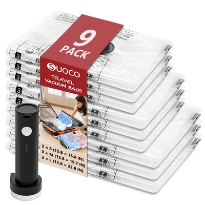 9 Pack Travel Vacuum Bags with Pump & Compression Packing Cubes - Space ...