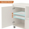 Modern Fluted TV Stand, White Media Console for 60/65/70 TV, TV Entertainment Center with Drawer, 2 Storage Cabinets and Open Shelf, TV Console Table - 3 of 4