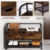 Acekool 47" White Shoe Bench with Sliding Doors & Cushion, Farmhouse Entryway Storage Bench with Hidden Compartment and Adjustable Shelves - 3 of 4