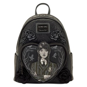 Loungefly The Addams Family - Wednesday Black Roses Mini Backpack - 1 of 4