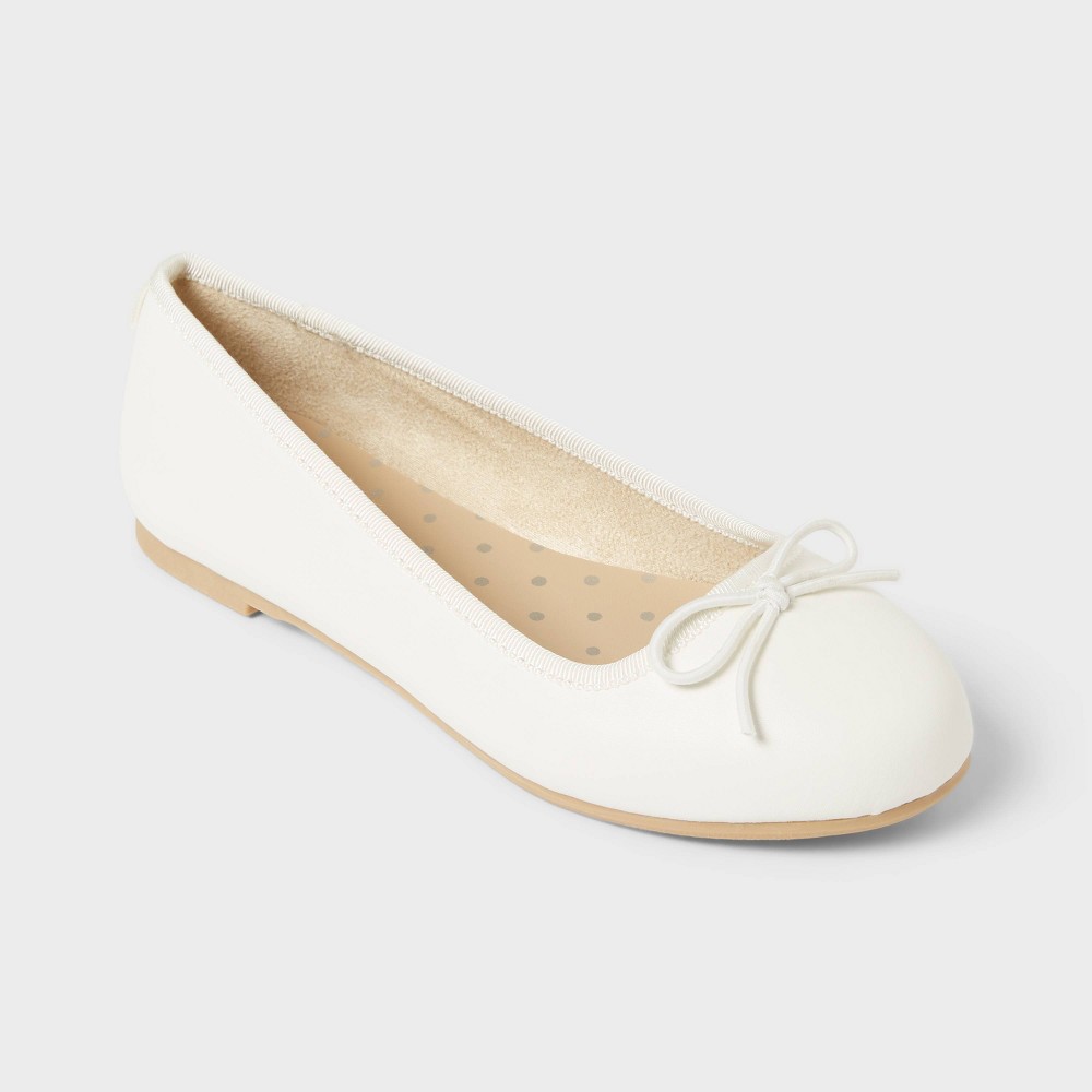 Kids' Diana Slip-On Ballet Flats - Cat & Jack™ White 13