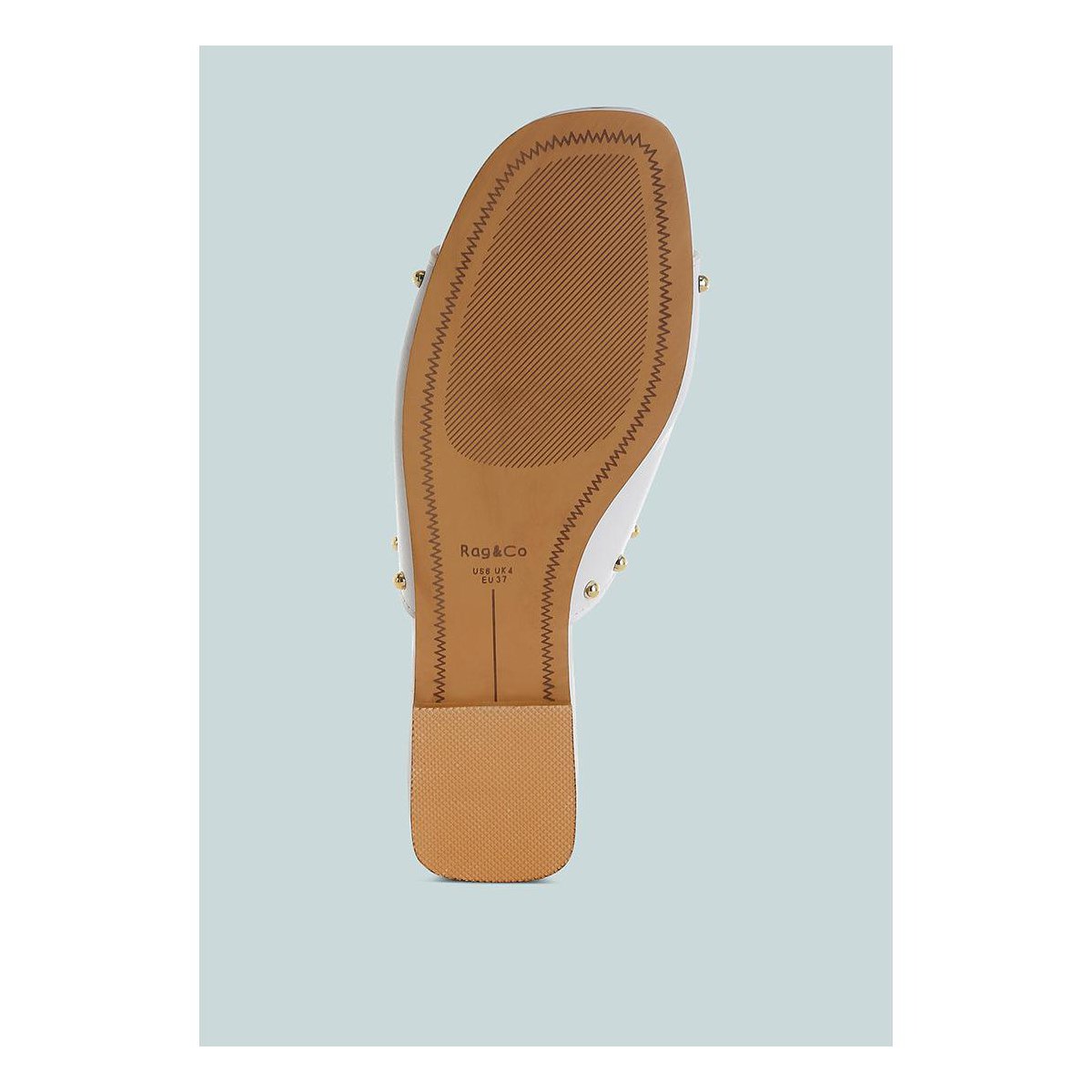 Обувь Rag & Co Womens Renaldi Genuine Leather Studded Slip-On Flats 8 — фото 5
