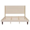 NicBex Queen/King Upholstered Bed Frame with 54" High Wingback Headboard,Platform Bed Frame with Wood Slat Support,No Box Spring Needed,Easy Assembly - 4 of 4