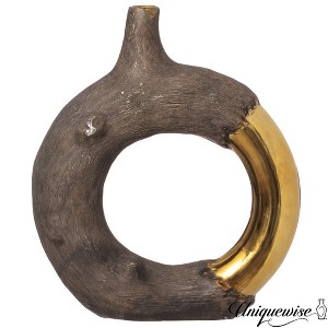 Uniquewise Resin Ring Vases Open Circle Design Contemporary Decorative Centerpiece Accent with Artistic Style - 1 of 4