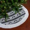 Northlight 48" Black and White Knitted Reindeer Lodge Round Christmas Tree Skirt - 2 of 3