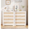 Jojoka Tall 4-Drawer Dresser with Handwoven Rattan Fronts Bohemian Style Floor-Mount - 2 of 4