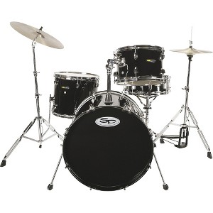 Sound Percussion Labs 4-Piece Drum Set with Cymbals Black - 1 of 1