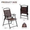 SUGIFT Set of 2 Patio Folding Sling Chairs Camping Deck Garden Beach Brown - 3 of 4