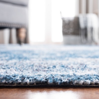 Classic Blue and Grey Tufted Cotton Area Rug