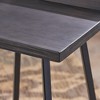 Dsvimoy Counter and Bar Stool Acacia Wood Seat with Tapered Black Legs and Footrails for Bar Use, Gray and Black, 31.5"*26.75"*6" - 4 of 4