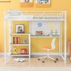 TIRAMISUBEST Twin/Full Size Loft Bed with Bulit-in Desk and Whiteboard, Metal Loft Bedframe with 3 Storage Shelves and Ladder for Kids - 2 of 4