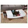 Kasha Curved Multi-storage Coffee Table White/Light Walnut - HOMES: Inside + Out - image 3 of 4