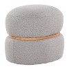 Sapphtopaz Modern Ottoman with Natural Wood Accent Boucle Upholstered Pouf with Foam Pad Multi-Purpose Shoe Bench for Living Room, Entryway - 4 of 4