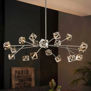 Rennnsan Nylor 48" W 18 - Light Branching Bubble Liner Crystal Modern Glam Dimmable Kitchen Island Pendant - 1 of 4
