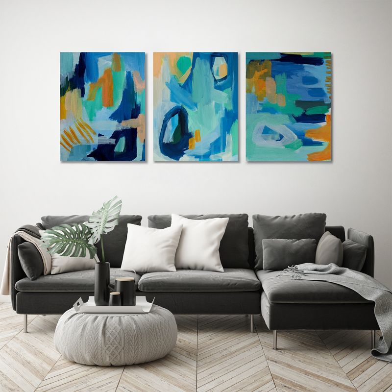 Americanflat Modern Painted Abstract Texture by Chelsea Hart Triptych Wall Art - Set of 3 Canvas Prints, 5 of 6