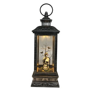 Northlight LED Skull Head with Snake and Crows Halloween Lantern- 11" - Warm White Lights - 1 of 2