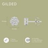 Gilded Lab-Grown Diamond 7 Stone Flower Earrings in 925 Sterling Silver & 14KT Yellow Gold-Plated Silver | 1/4, 1/2, 1, 2 Carat Total Weight - 4 of 4