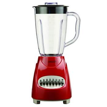 Nostalgia Classic Retro Electric Pulse Blender, 1 Liter Glass Pitcher, Includes Tritan Personal Travel Bottle with Lid and Storage Container, High