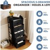 FONTOI Nightstand with 5 Drawers Bedside Table with Removable Fabric Bins Organizer for Bedroom Nursery Closet Living Room, 15.7"*11.8"*47.8" - 4 of 4