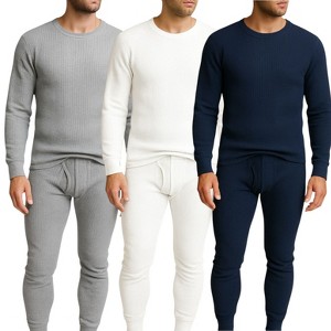 3 Pack Men’s Thermal Underwear Set – Waffle Knit Base Layer Top & Bottom Long Johns - 1 of 4