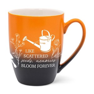 Elanze Designs Like Scattered Seeds Memories Bloom Forever Two Toned Ombre Matte Orange and Black 12 ounce Ceramic Stoneware Coffee Cup Mug - 1 of 4