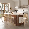 TYBOATLE Bar Stools Set, 29" Rattan Swivel Barstools with Faux Leather, Boho Mid-Century Modern Upholstered Bar Chairs for Kitchen Island - 2 of 4