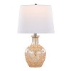 LumiSource (Set of 2) Gloria Round 20" Contemporary Table Lamps Clear Champagne Lustre Glass, Chrome Metal and White Linen Shade - 3 of 4