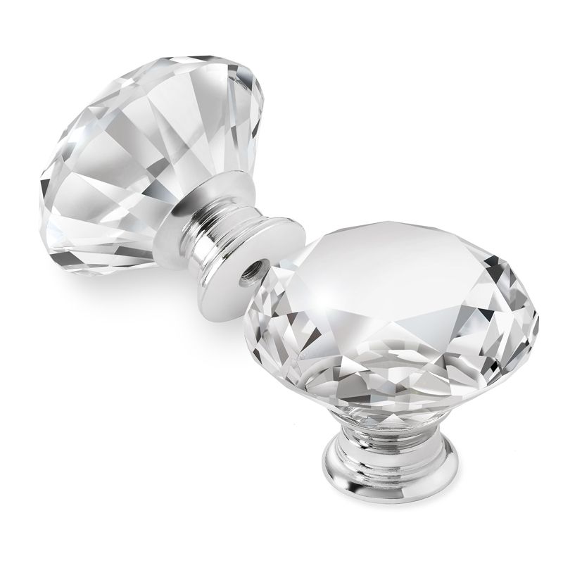 Cauldham Premium Glass Crystal Kitchen Cabinet Knobs Pulls (1-5/8" Diameter) - Dresser Drawer/Door Hardware - Style C444, 2 of 7