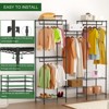 Heavy-Duty Portable Wardrobe Closet – 67.3" L x 17.7" W x 74.8" H Freestanding Clothing Rack with 4 Hanging Rods - 4 of 4