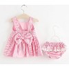 MyKids-USA Baby Girl Striped Pattern Dress Combo Short Pants In Sets - 3 of 4