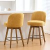 Bekrvio 26" Swivel Counter Height Bar Stools Set of 1/2/3/4,Fabric Upholstered Bar Chairs with Walnut Wood Legs, Counter-Height Kitchen Island Stools - 2 of 4