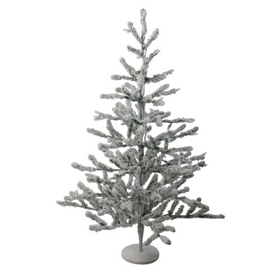 Northlight 36" Green Flocked Alpine Coral Artificial Christmas Tree - Unlit