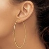 Black Bow Jewelry 1.2mm x 72mm 14k Yellow Gold Polished Endless Tube Hoop Earrings - 3 of 4