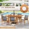 Tangkula 9-Piece Acacia Wood Patio Dining Set for 6-8 Outdoor Expandable Table and Chairs Set with 1.97" Umbrella Hole and Breathable Fabric - 2 of 4
