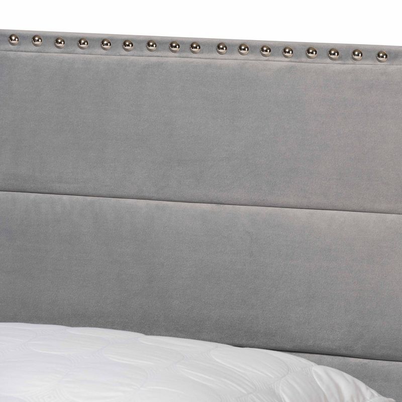 Tamira Glam Velvet Fabric Upholstered Panel Bed - Baxton Studio, 5 of 10