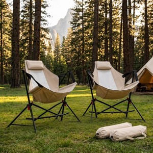 2-Piece Hammock Chair with Stand Set, Portable Swing Hanging Chair 